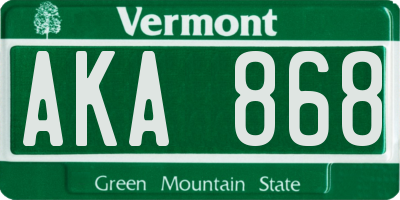 VT license plate AKA868