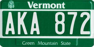 VT license plate AKA872