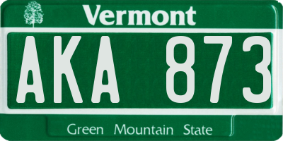 VT license plate AKA873