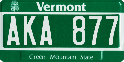 VT license plate AKA877