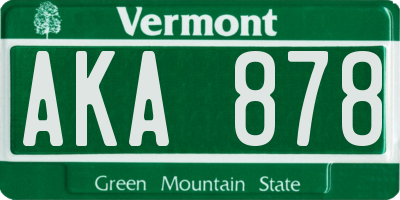 VT license plate AKA878