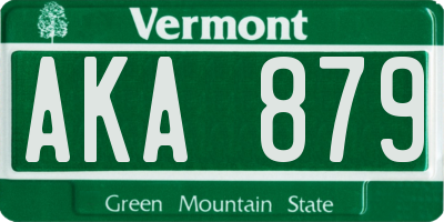 VT license plate AKA879