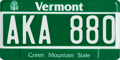 VT license plate AKA880