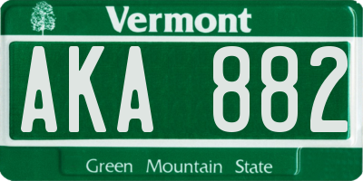 VT license plate AKA882