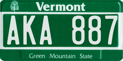 VT license plate AKA887