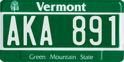 VT license plate AKA891