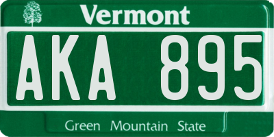 VT license plate AKA895