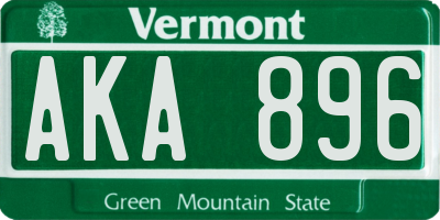 VT license plate AKA896