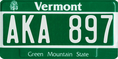 VT license plate AKA897