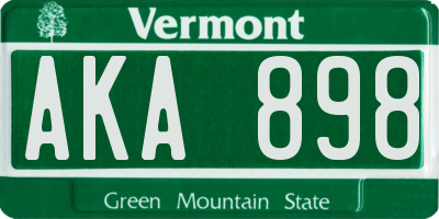 VT license plate AKA898
