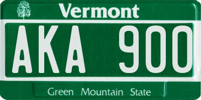 VT license plate AKA900