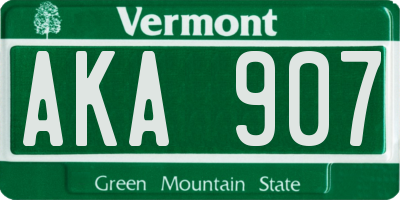 VT license plate AKA907