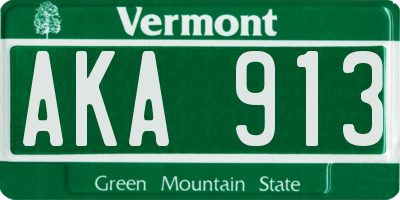 VT license plate AKA913