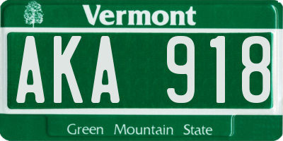 VT license plate AKA918