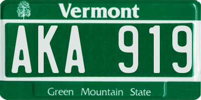 VT license plate AKA919