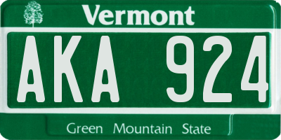 VT license plate AKA924