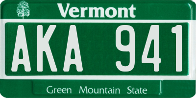 VT license plate AKA941