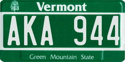 VT license plate AKA944
