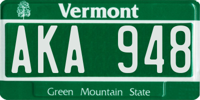 VT license plate AKA948