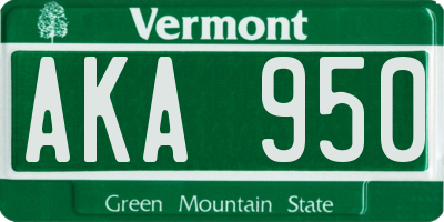 VT license plate AKA950