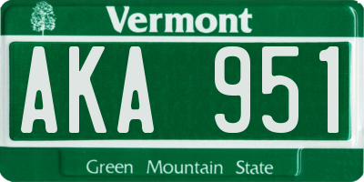 VT license plate AKA951