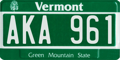VT license plate AKA961