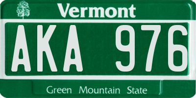 VT license plate AKA976