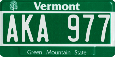 VT license plate AKA977