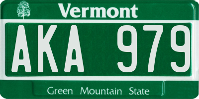VT license plate AKA979
