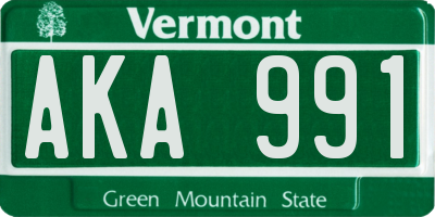 VT license plate AKA991