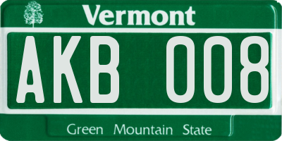 VT license plate AKB008