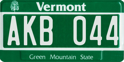 VT license plate AKB044