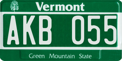 VT license plate AKB055