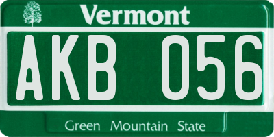 VT license plate AKB056