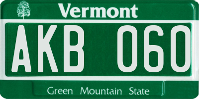 VT license plate AKB060