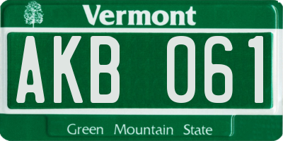 VT license plate AKB061
