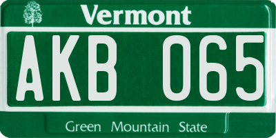 VT license plate AKB065