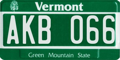 VT license plate AKB066