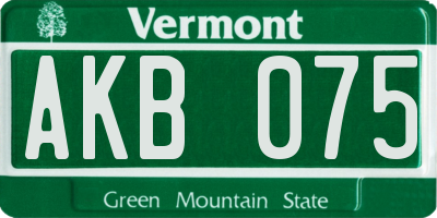 VT license plate AKB075
