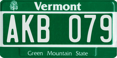 VT license plate AKB079
