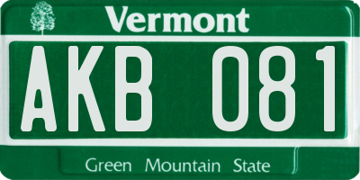 VT license plate AKB081