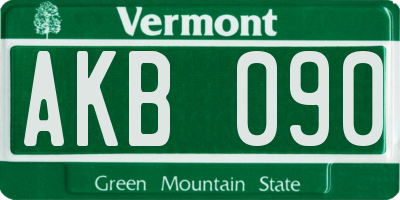 VT license plate AKB090
