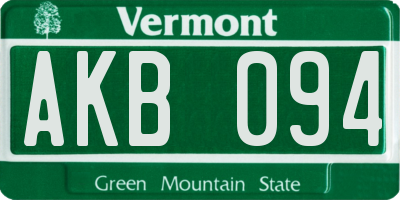 VT license plate AKB094