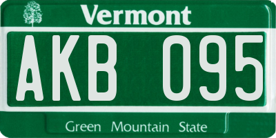 VT license plate AKB095