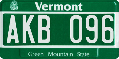VT license plate AKB096