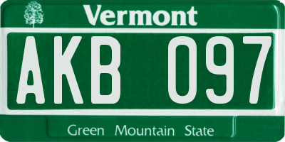 VT license plate AKB097