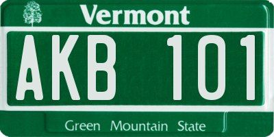 VT license plate AKB101
