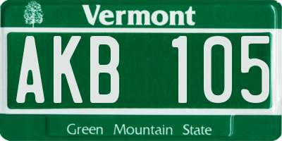 VT license plate AKB105