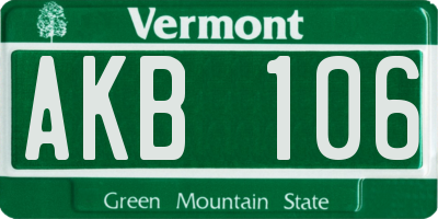 VT license plate AKB106