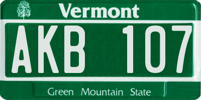 VT license plate AKB107